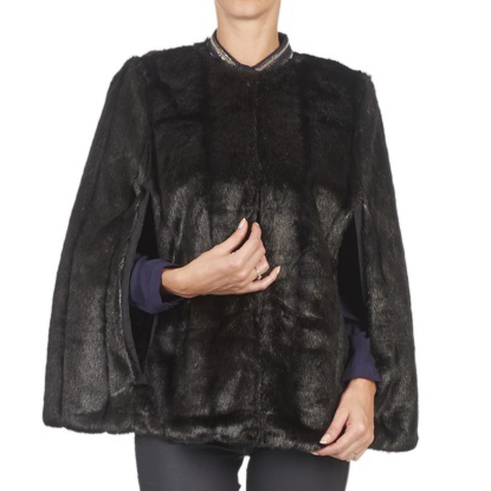 🆕 MK Reversible Faux Fur Cape